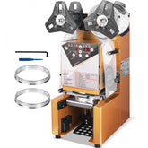 Fully Automatic Cup Sealing Machine, 500-650 Cups/H, Cup Sealer Machine for 190 mm Tall & 90/95 mm Cup, Electric Tea Sealer with Digital Control LCD Panel for Bubble Milk Tea Coffee, Gold